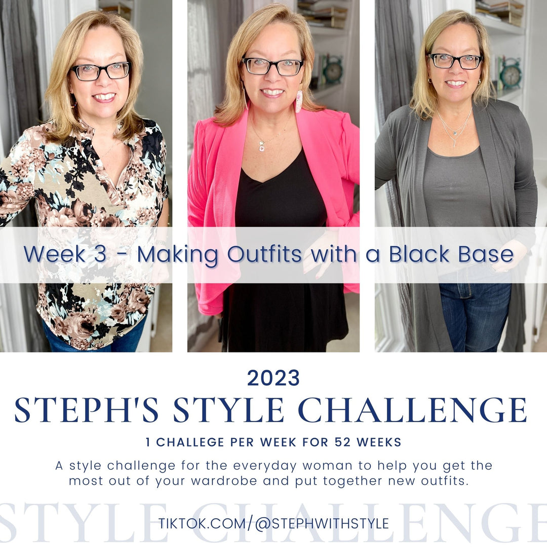 Steph's Style Challenge - Making Outfits from a Black Base | Styled by Steph Online Boutique Granger, IN