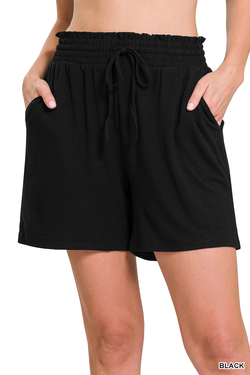 Soft French Terry Shorts with Pockets in Black-shorts-Zenana-Styled by Steph-Women's Fashion Clothing Boutique, Indiana