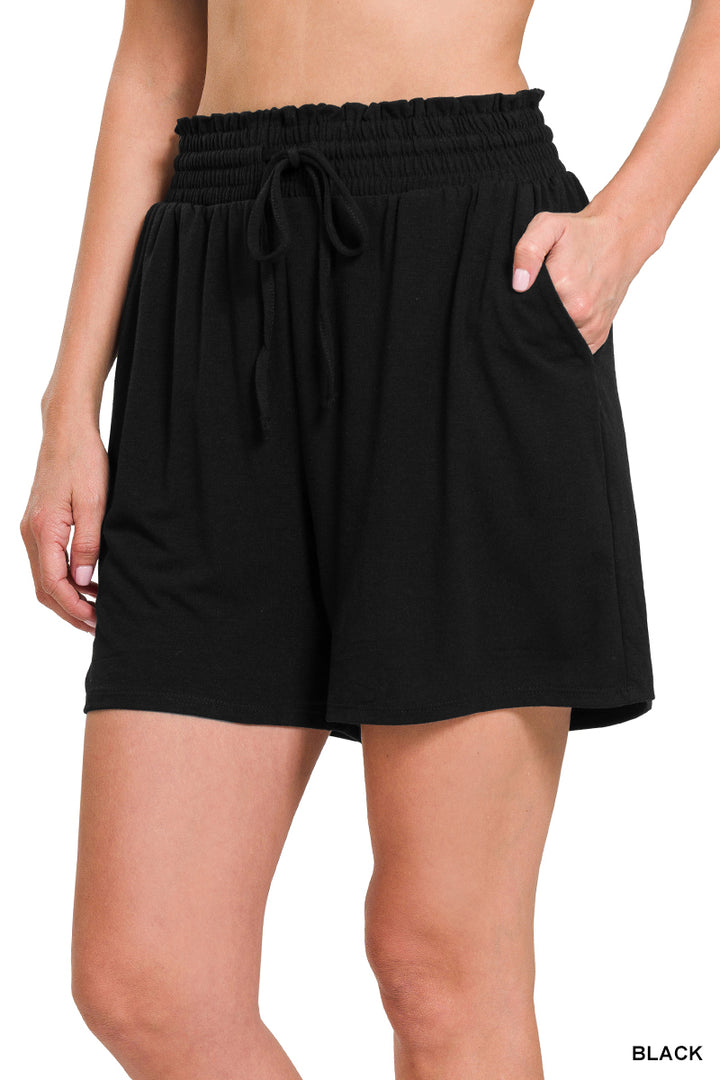 Soft French Terry Shorts with Pockets in Black-shorts-Zenana-Styled by Steph-Women's Fashion Clothing Boutique, Indiana