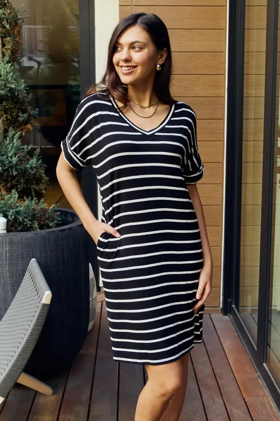 Short-Sleeve T-Shirt Dress with Pockets-Styled by Steph-Styled by Steph-Women's Fashion Clothing Boutique, Indiana