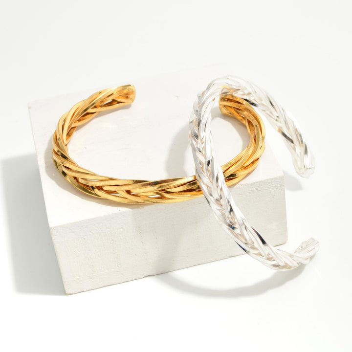 Gold & Silver Braided Cuff Bracelets-jewelry-Judson-Styled by Steph-Women's Fashion Clothing Boutique, Indiana