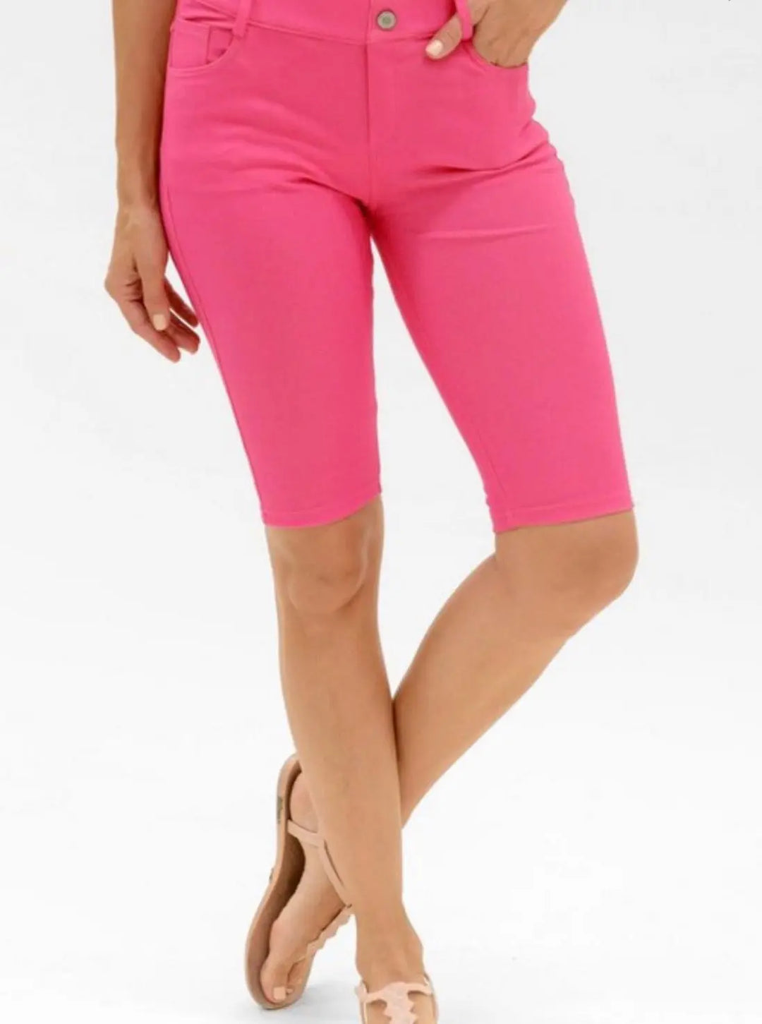 Bermuda Jeggings - Fuchsia-shorts-Yelete-Styled by Steph-Women's Fashion Clothing Boutique, Indiana