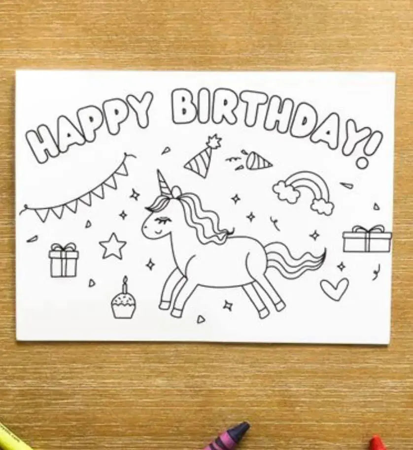 "COLORING BOOK" Birthday Cards (Set of 10)-gift-Well Raised Co-Styled by Steph-Women's Fashion Clothing Boutique, Indiana