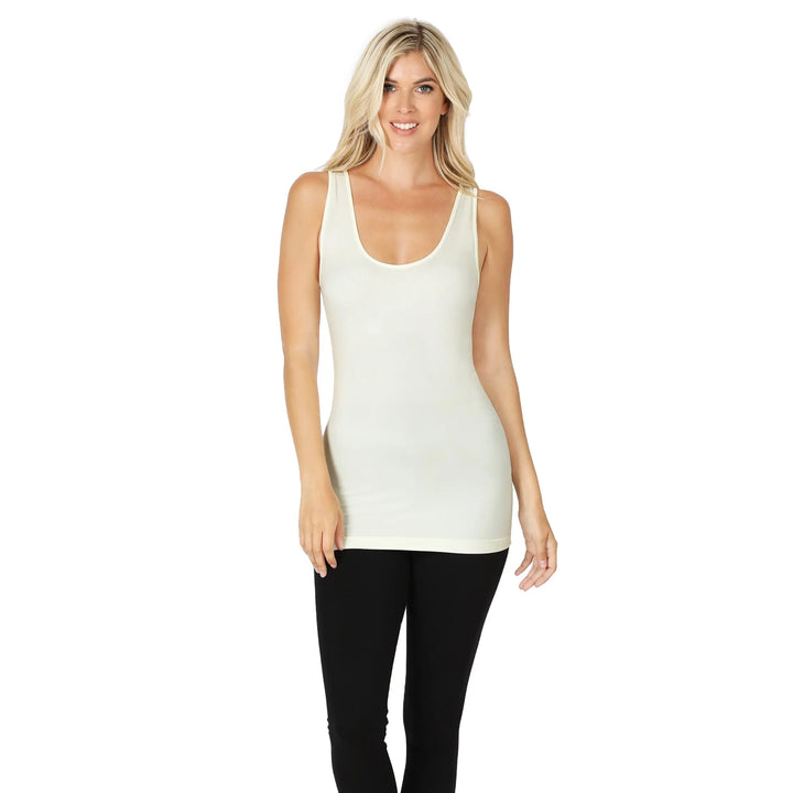 Compression Tank Tops (6 colors)-sleeveless top-Zenana-Styled by Steph-Ivory-Women's Fashion Clothing Boutique, Indiana