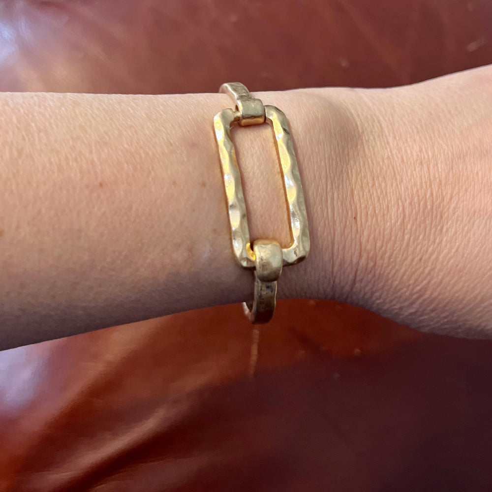 Hammered Gold Latch Bracelet-jewelry-Judson-Styled by Steph-Women's Fashion Clothing Boutique, Indiana