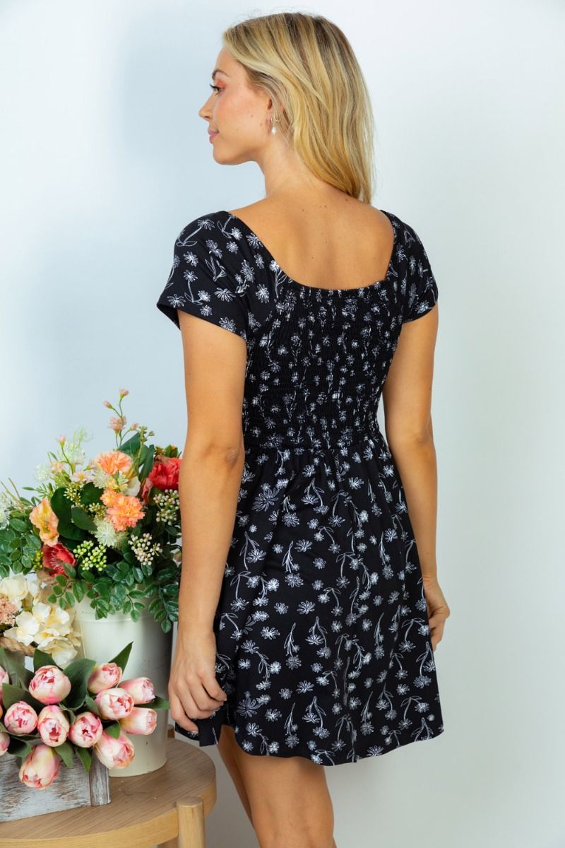 Black Floral Dress with Built-In Shorts-dress-Styled by Steph-Styled by Steph-Women's Fashion Clothing Boutique, Indiana
