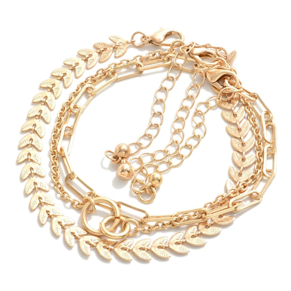 Multi-Chain Gold Link Bracelet Set-jewelry-Judson-Styled by Steph-Women's Fashion Clothing Boutique, Indiana