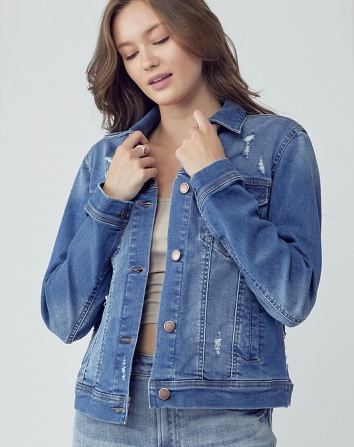 Vintage Classic Stretchy Denim Jacket-layer-Risen-Styled by Steph-Women's Fashion Clothing Boutique, Indiana