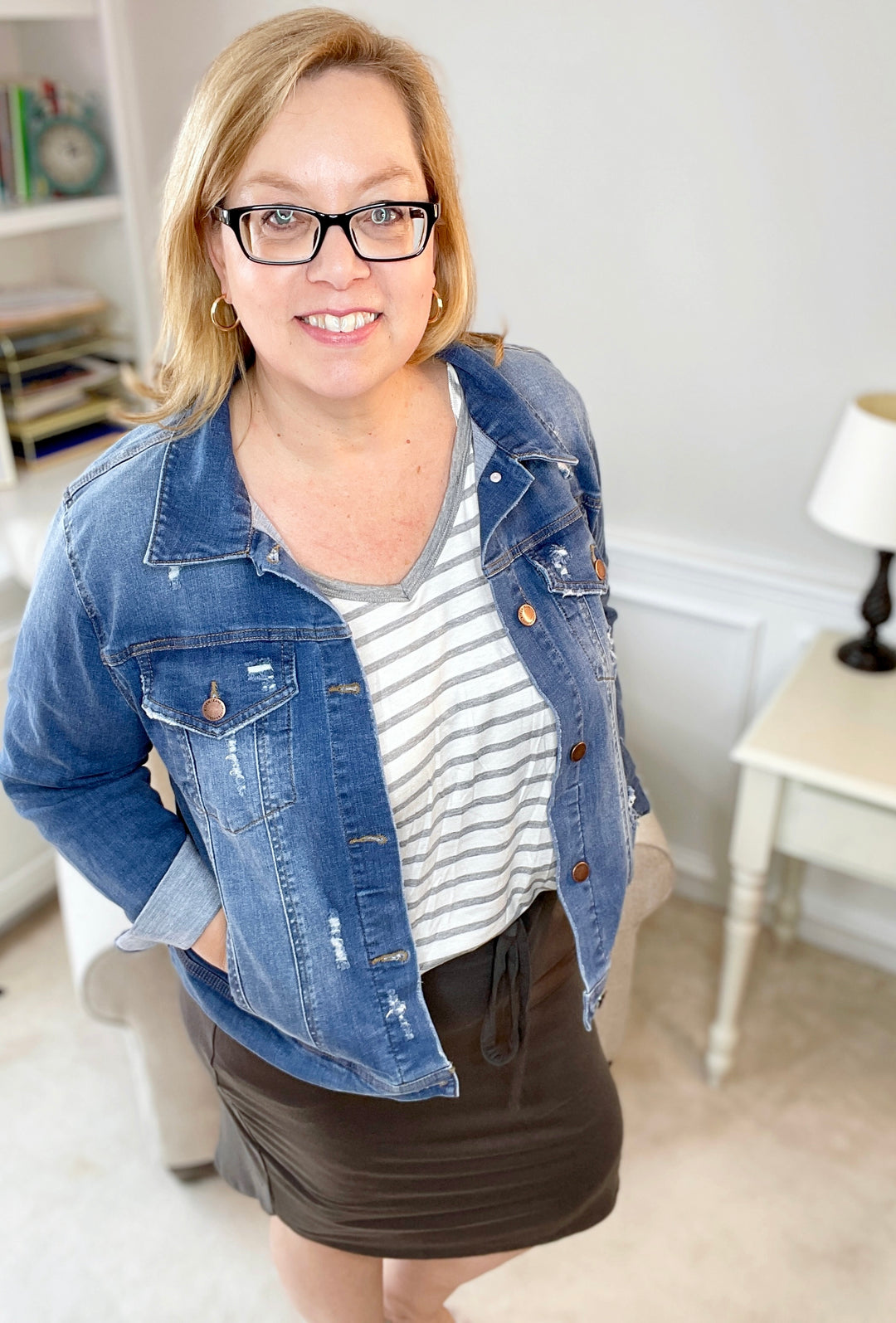 Vintage Classic Stretchy Denim Jacket-layer-Risen-Styled by Steph-Women's Fashion Clothing Boutique, Indiana