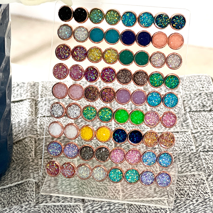 8mm Druzy Stud Earrings (many colors)-jewelry-All Up In The Hair-Styled by Steph-Women's Fashion Clothing Boutique, Indiana
