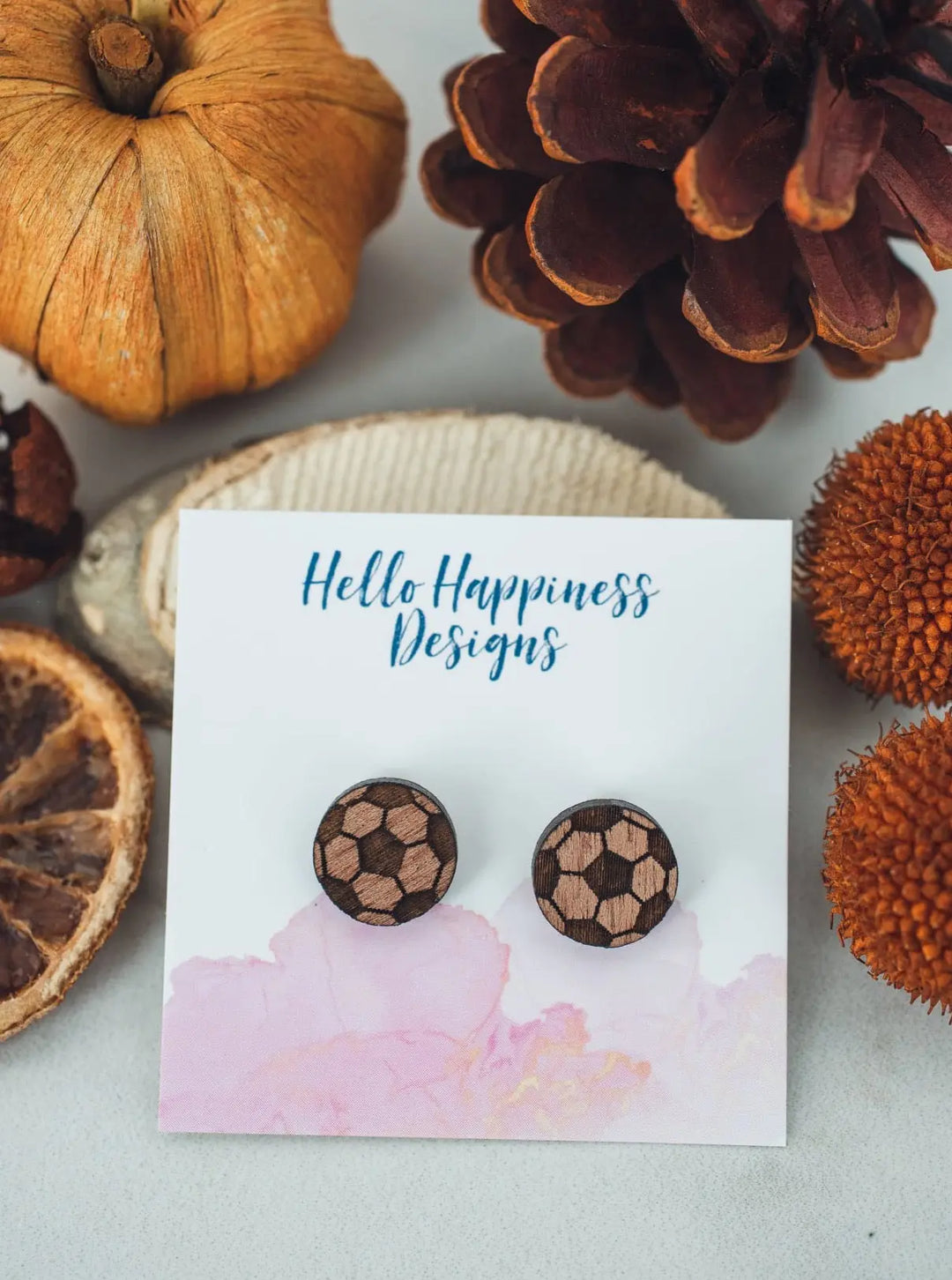 Soccer Ball Stud Earrings-jewelry-Hello Happiness-Styled by Steph-Women's Fashion Clothing Boutique, Indiana