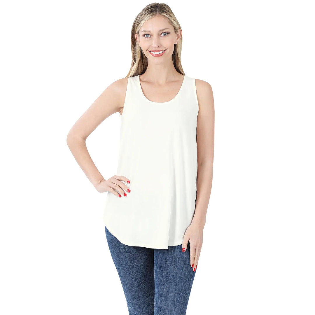 The Perfect Tank Top - Ivory-sleeveless top-Zenana-Styled by Steph-Women's Fashion Clothing Boutique, Indiana