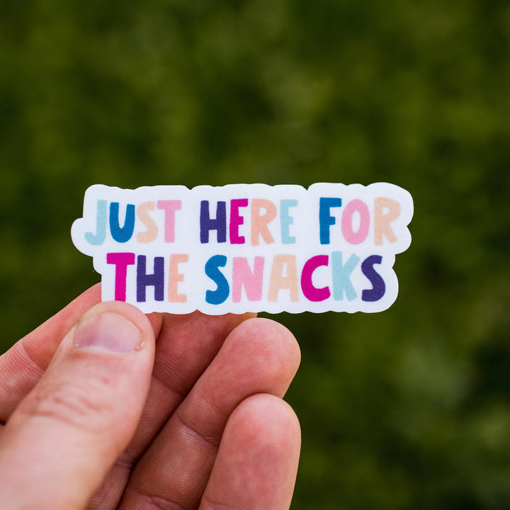 Just Here for the Snacks Waterproof Vinyl Sticker-sticker-Hello Happiness-Styled by Steph-Women's Fashion Clothing Boutique, Indiana